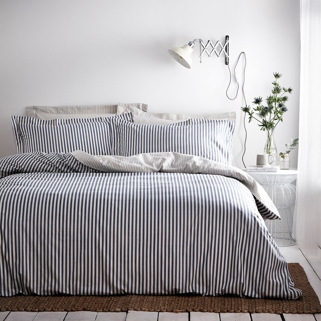 Hebden Mélange Stripe 100% Cotton Duvet Cover Set - YARD