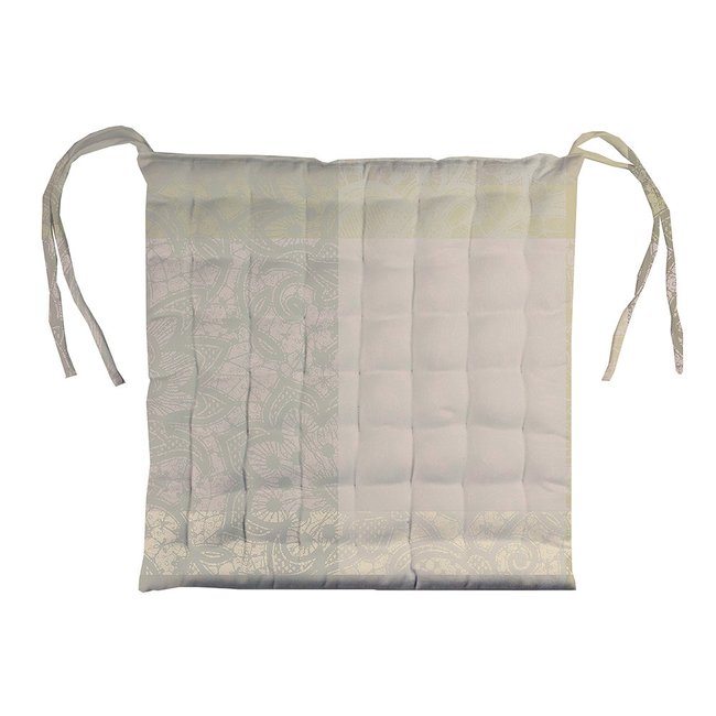 Galette de chaise pur coton enduit MILLE DENTELLES naturel <span itemprop=