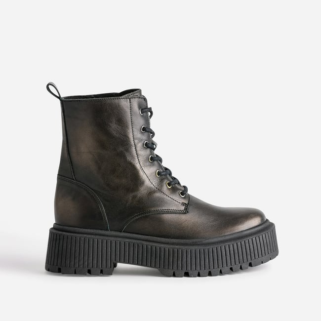 Boots en cuir AMBA bronze <span itemprop=