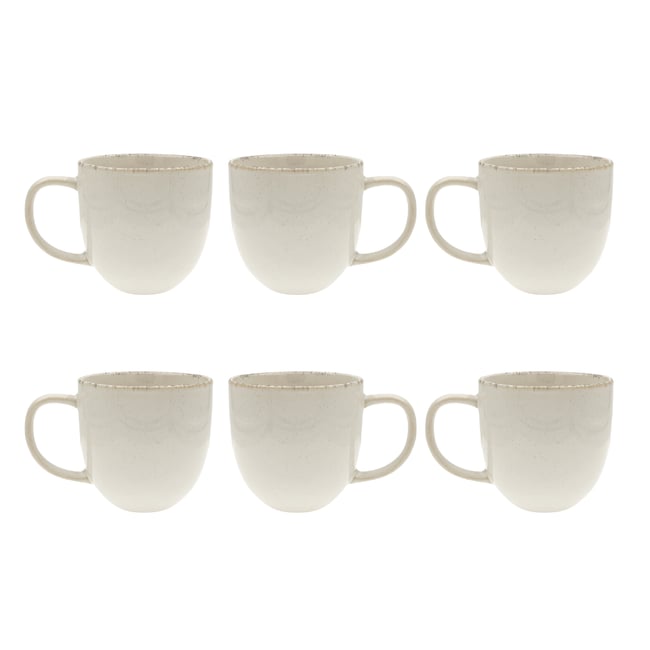 Lot de 6 mugs, COTON Couleur blanc <span itemprop=