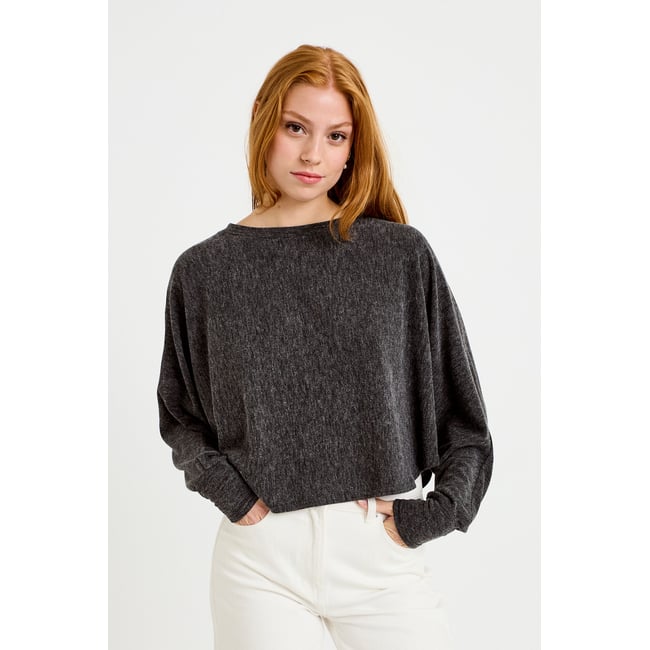 Cape boyfriend cropped col rond - CACHE CACHE