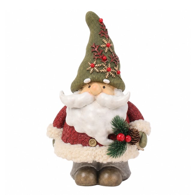 Figurine père Noël pin enchanté décorative artificielle H28 NOËL Couleur rouge <span itemprop=
