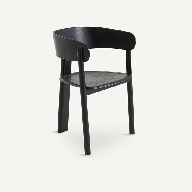 Marais Stained Oak Table Armchair by E. by E. Gallina, black, AM.PM