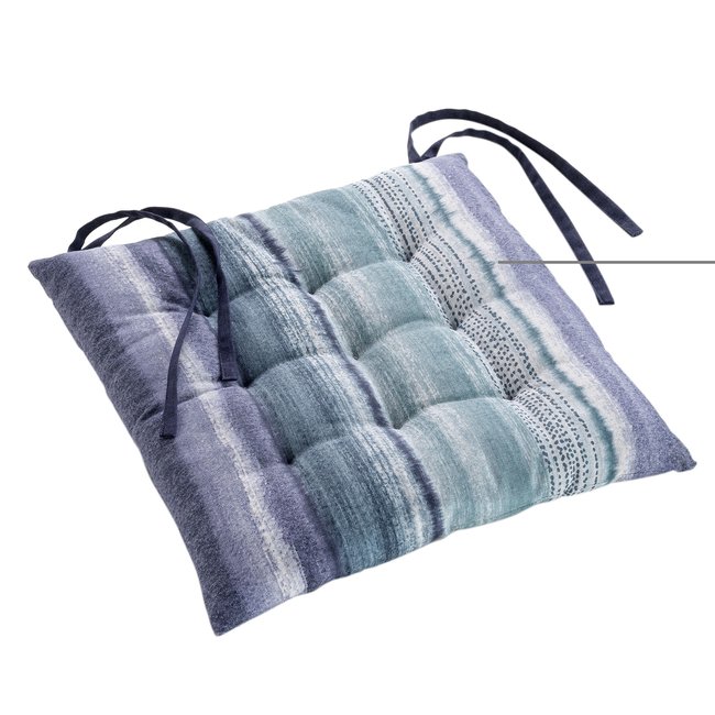 Assise de chaise matelassée Mikonos bleu <span itemprop=