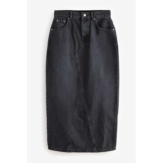 Jupe en jean avec dos fendu noir <span itemprop=