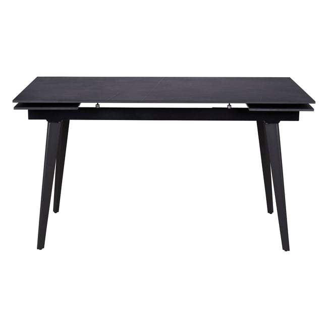 Table repas céramique  140cm avec allonges Couleur noir <span itemprop=