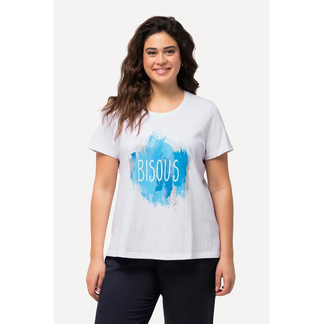 T-shirt bisous blanc neige <span itemprop=