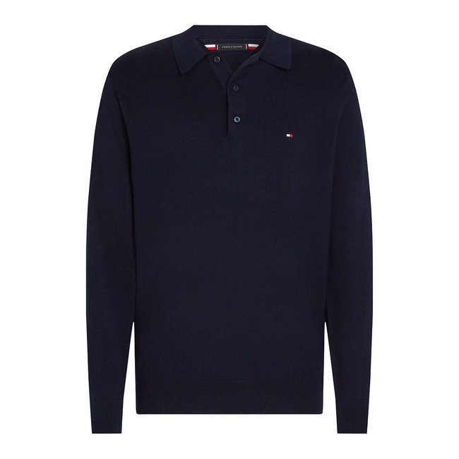 Cotton/Cashmere Polo Jumper - TOMMY HILFIGER
