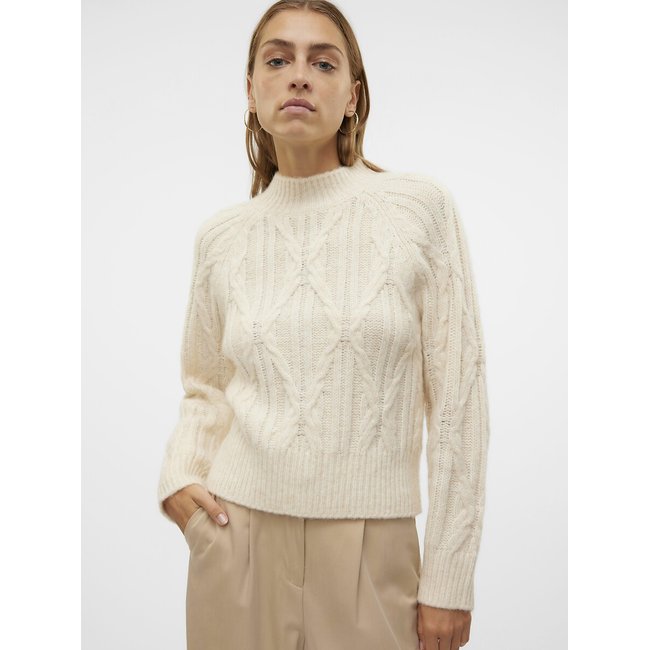 Camisola de gola redonda, malha aos torcidos - VERO MODA