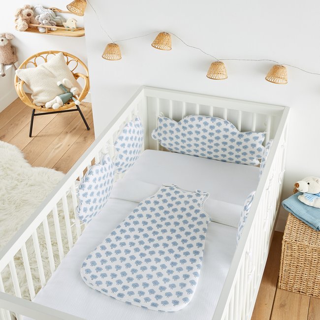 Baby Nestchen, variabel ecru/blau <span itemprop=