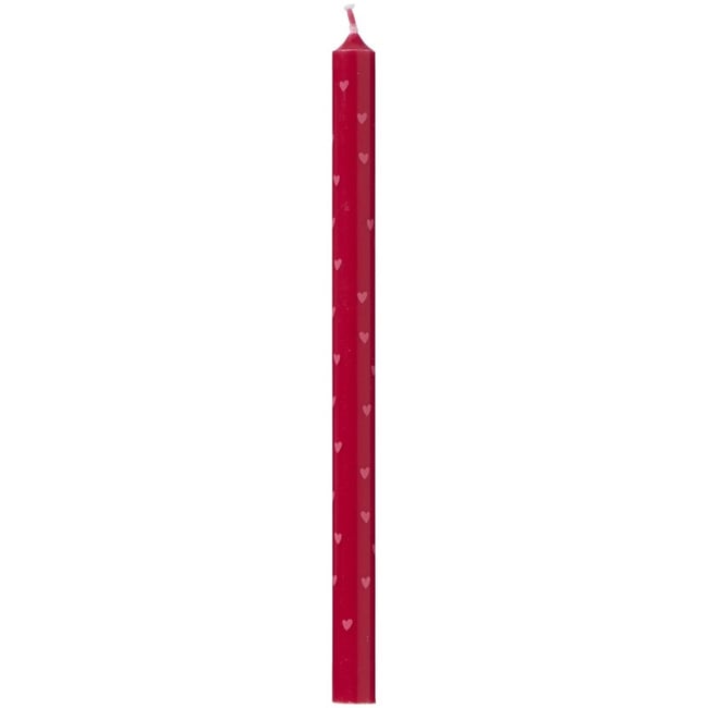 Bougie chandelle cœurs  Nordic Swan Couleur rouge <span itemprop=