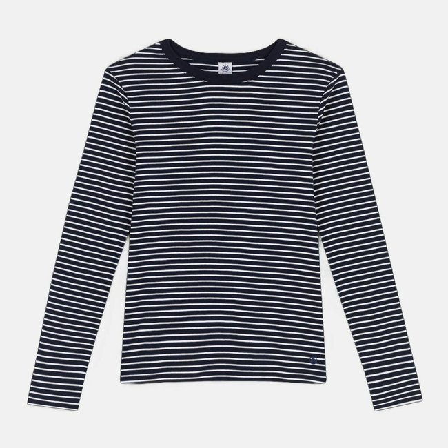 T-shirt da donna in cotone a righe l'Iconique rigato marine/bianco PETIT BATEAU
