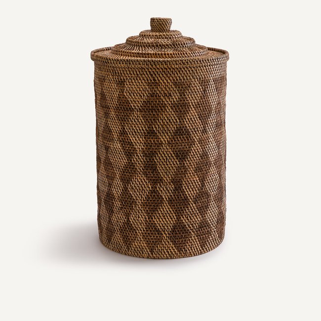Panier en rotin tressé, Syan Couleur marron <span itemprop=