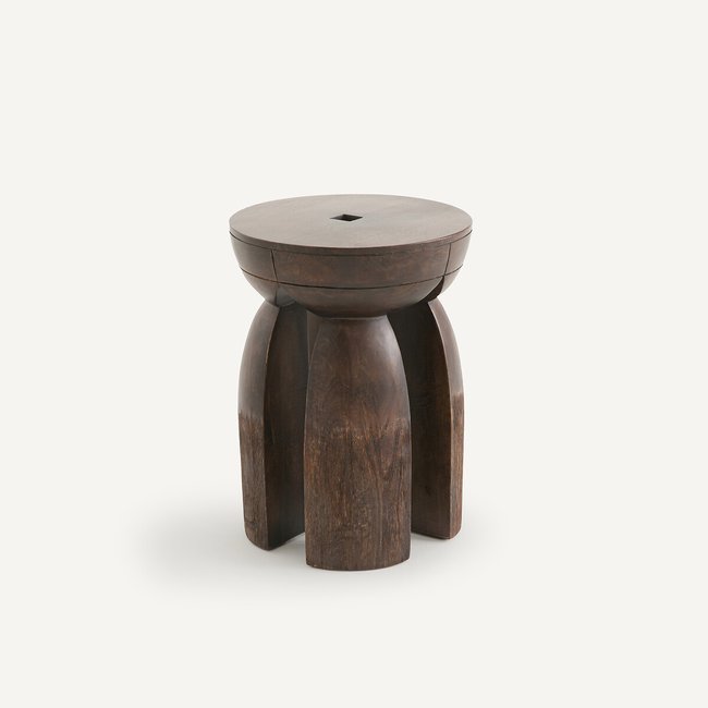 Lotus Solid Mango Wood Side Table ground coffee AM.PM