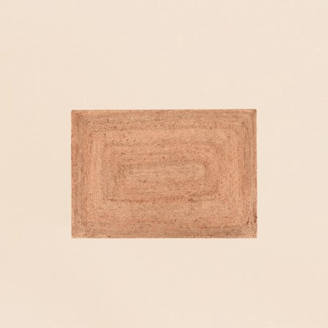Tapis rectangulaire en jute 60x90cm Couleur naturel <span itemprop=