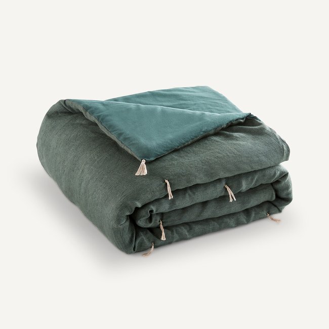 Wendbare Tagesdecke Kalouya tannengrün <span itemprop=