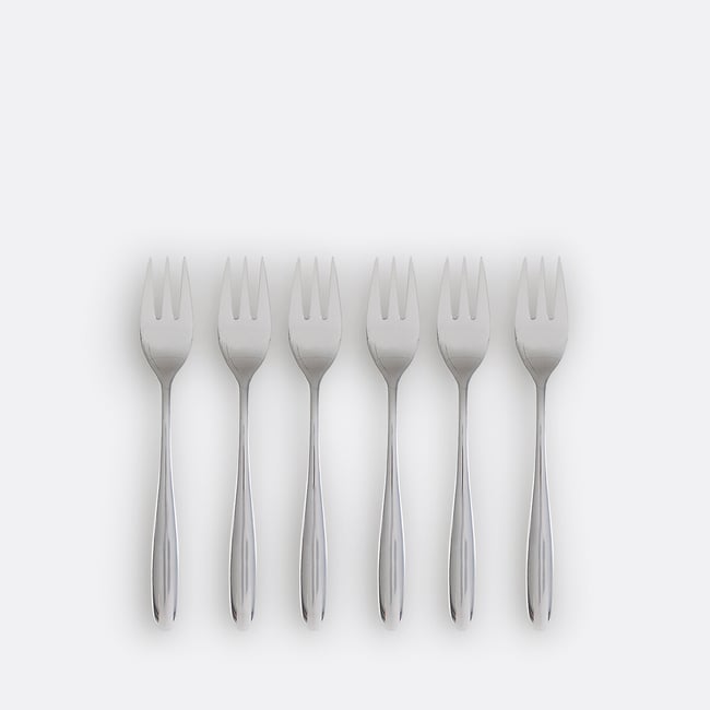 Lot de 6 fourchettes à gateaux, inox Ebano Couleur inox <span itemprop=