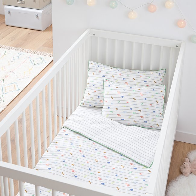 Baby-Duvetbezug Elliot, Baumwollperkal bedruckt <span itemprop=