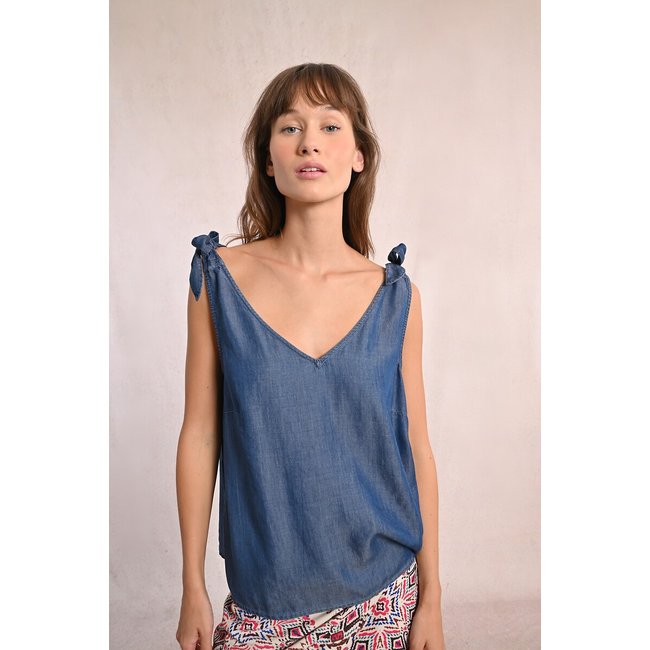 Camisola vaquera denim azul <span itemprop=