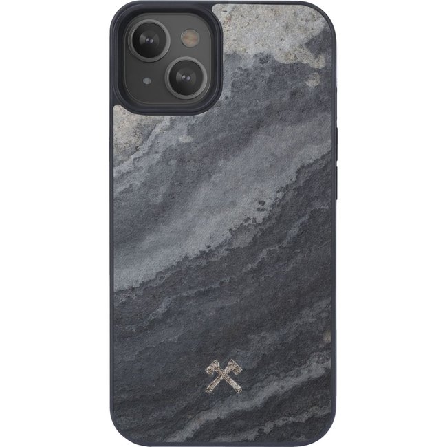 Coque bumper iPhone 13 mini Bumper pierre MagSafe gris <span itemprop=