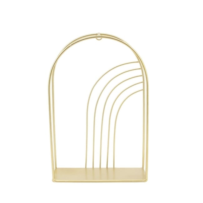 Etagère murale arche en métal doré 30x20cm Couleur doré <span itemprop=