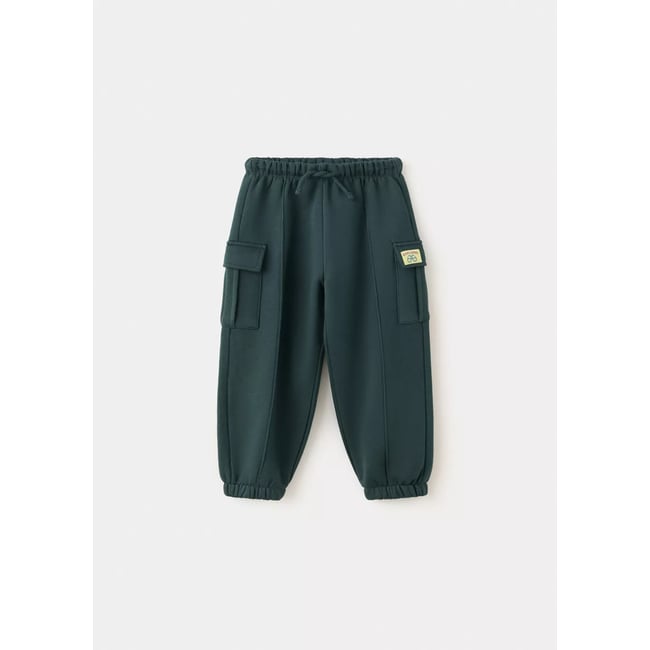 Pantalon jogger cargo vert foncé <span itemprop=