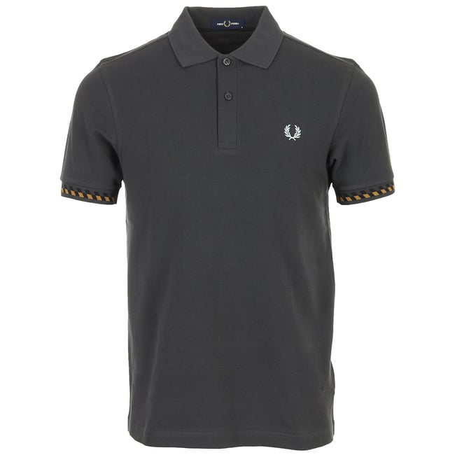 T-shirt JACQUARD CUFF FRED PERRY SHIRT anchor grey <span itemprop=