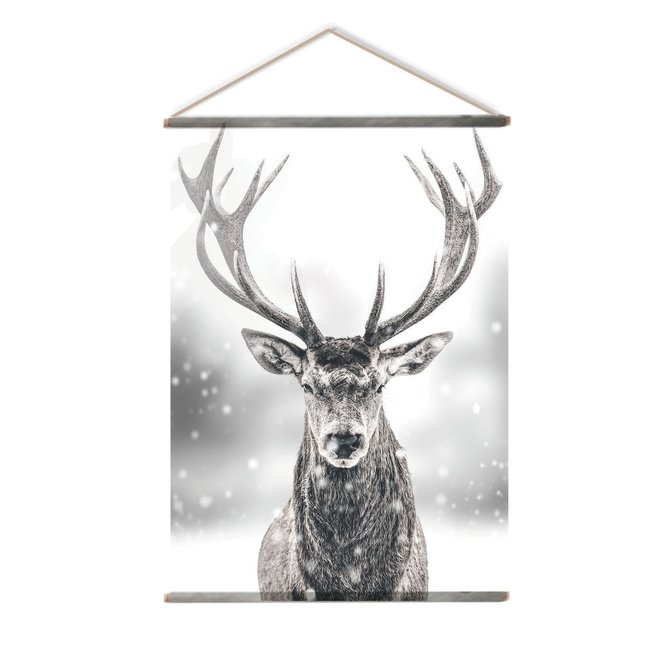 Toile murale imprimée cerf style arty Couleur noir <span itemprop=