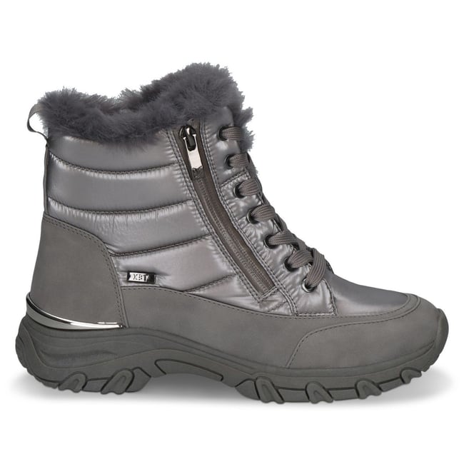 Bottine fourée marron mocca croco <span itemprop=