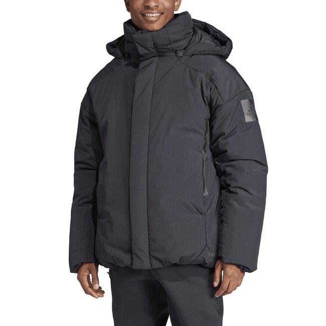 Blusão MYSHELTER COLD. RDY com capuz preto <span itemprop=