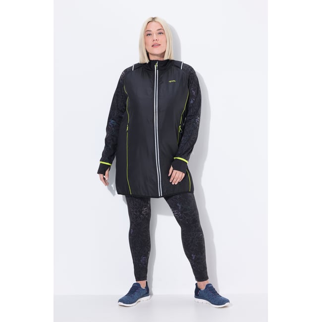 Veste technique longue 2-en-1 noir <span itemprop=
