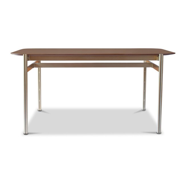 Table de repas en laiton et noyer AURORA Couleur bois foncé <span itemprop=