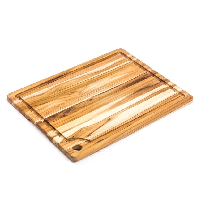 Planche à découper avec rigole en teck bois de fil - Marine 41cm TEAKHAUS bois de teck <span itemprop=