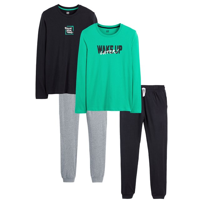 Lot de 2 pyjamas noir + vert LA REDOUTE COLLECTIONS