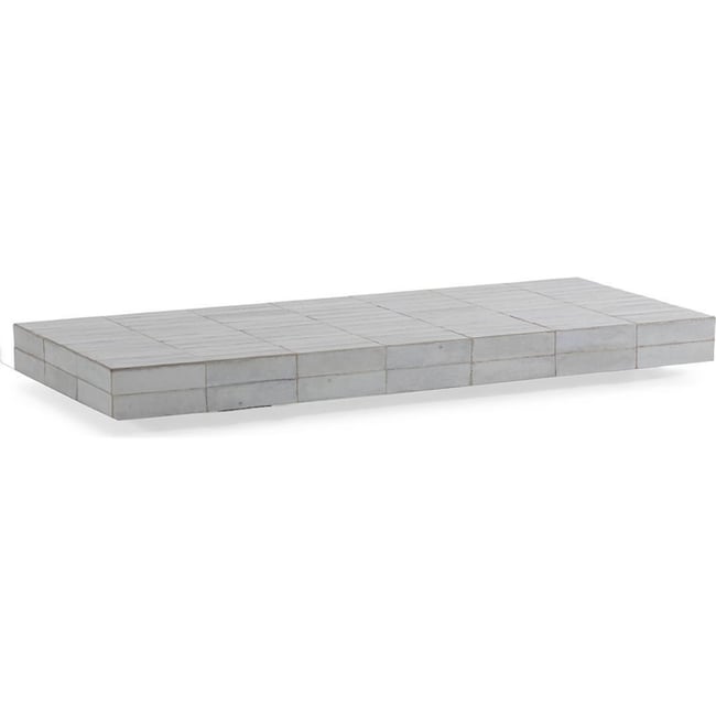 Table basse céramique motif géométrique Couleur blanc <span itemprop=
