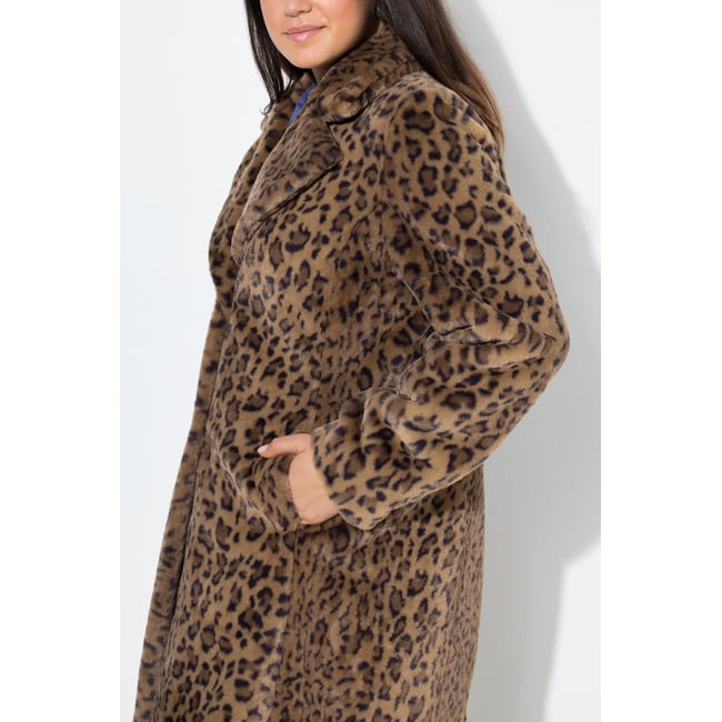Manteau en polaire bouclée avec col à revers ruskea <span itemprop=