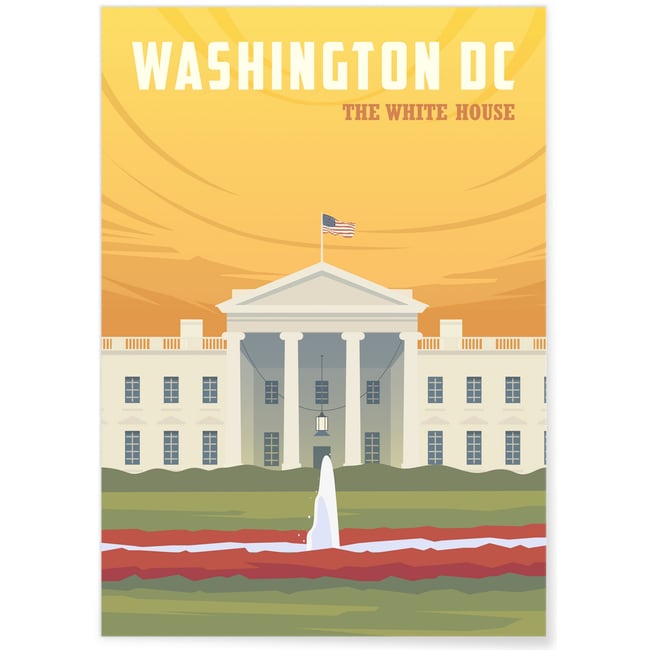 Affiche Washington : The White House Couleur blanc <span itemprop=
