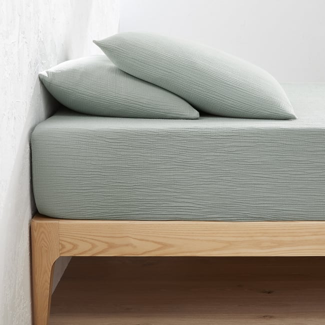 Drap-housse uni gaze de coton bonnet 30cm, Kumla - LA REDOUTE INTERIEURS