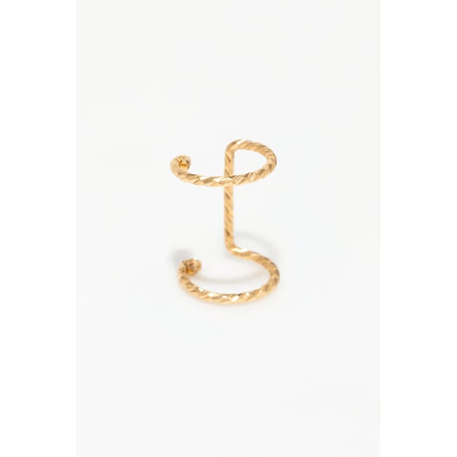 Faux piercing double hélix - Eclat argent / tanzanite <span itemprop=