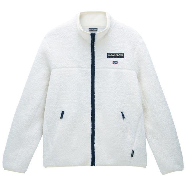 Sweat Napapijri avec manches longues et col montant écru écru <span itemprop=