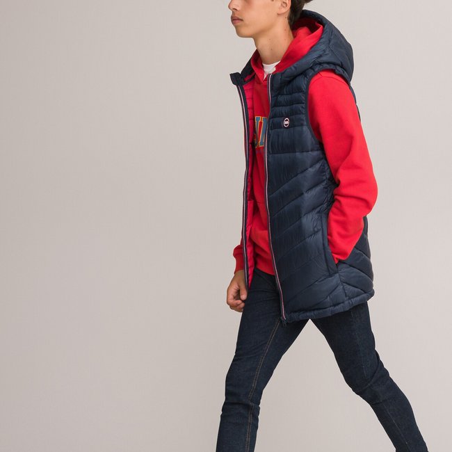 Steppgilet mit Kapuze marine <span itemprop=