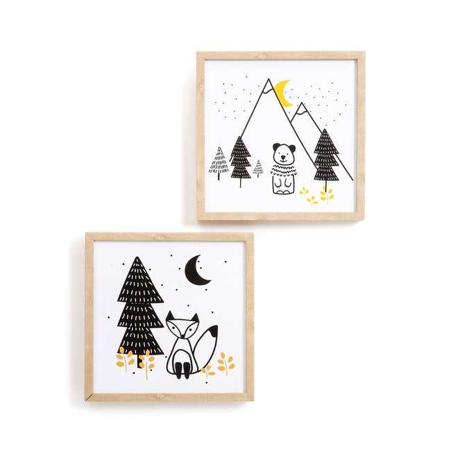 Lot de 2 cadres enfants, Forest Camp Couleur blanc/noir <span itemprop=