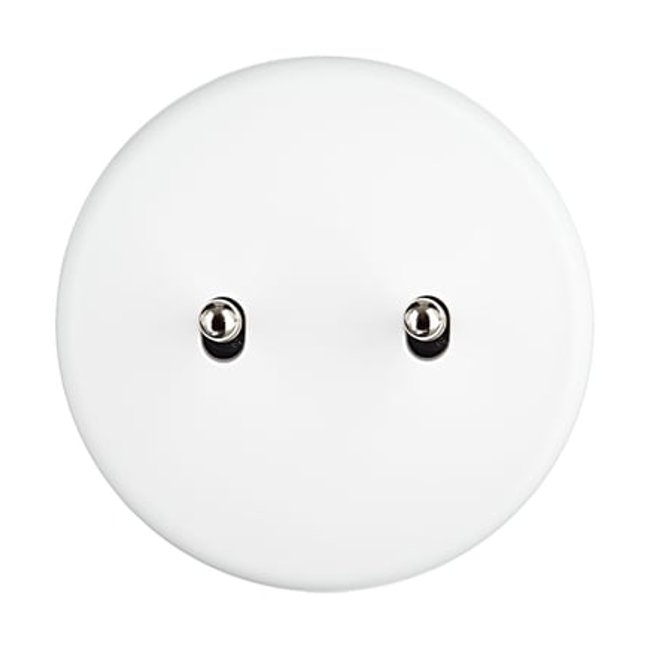 Double Interrupteur Simple Va Et Vient Iris Blanc Satin blanc <span itemprop=