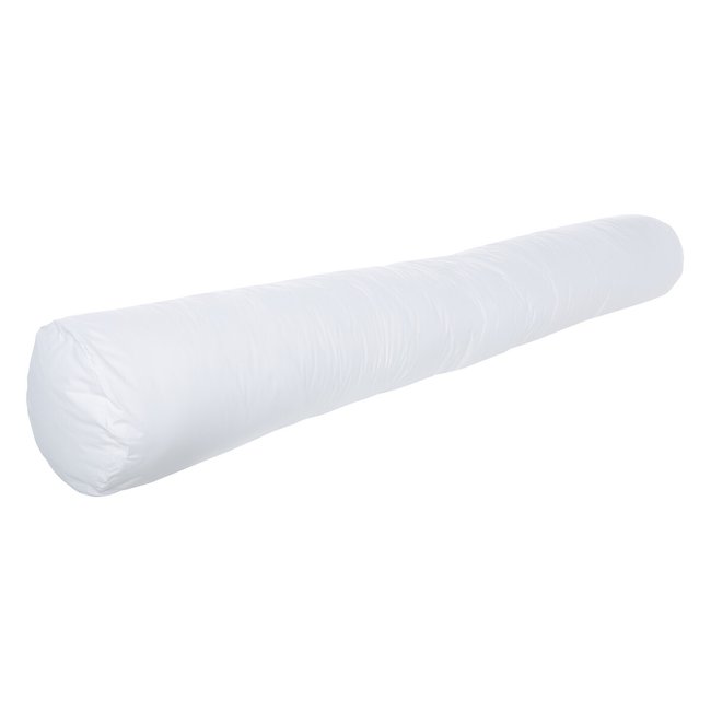 Cojín cilíndrico MOELLEUX - Ultrasuave y antiácaros blanco <span itemprop=