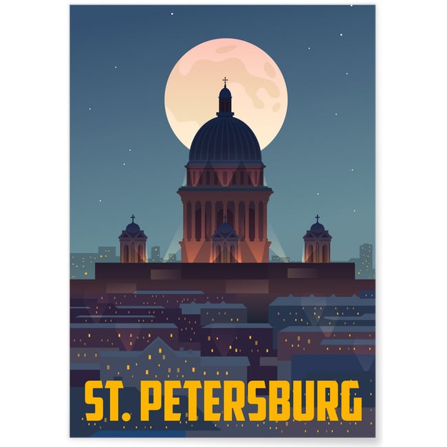 Affiche St-Petersburg Couleur blanc <span itemprop=