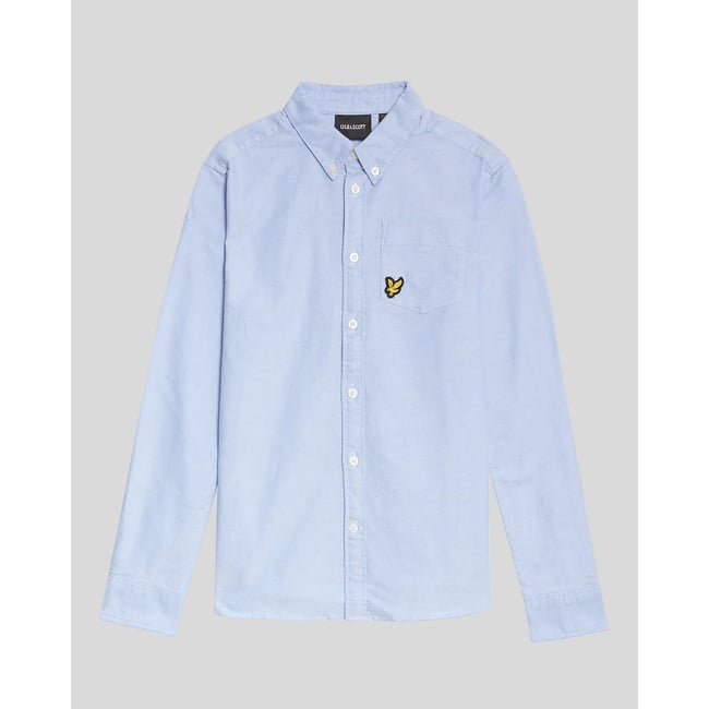 Chemise Oxford en coton boutonné bleu riviera <span itemprop=