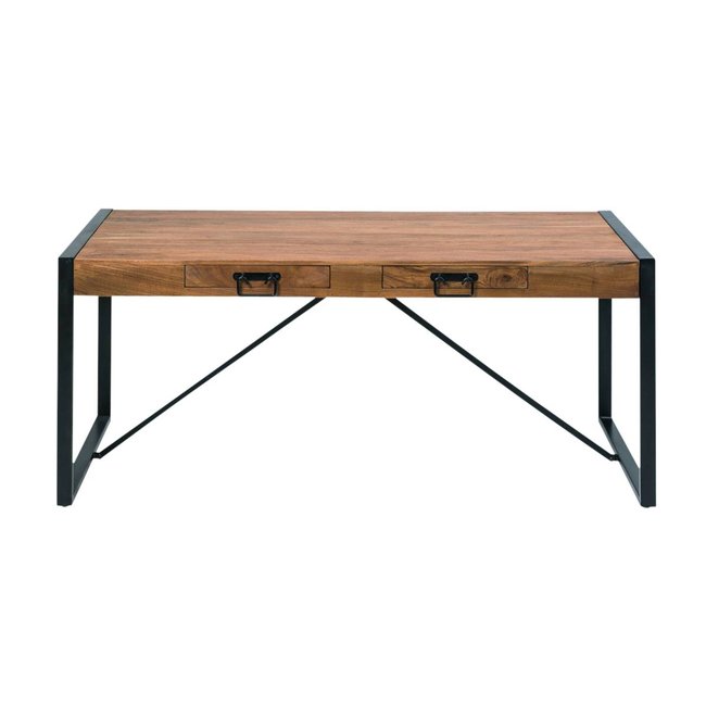 Table à manger avec allonges en bois d'acacia  HAVANA Couleur bois foncé <span itemprop=