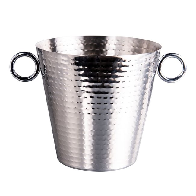 Seau à Champagne EDZARD Cadiz - Acier Inox Double Paroi, 10,5 L - Garde Le Froid 15h - Design Martelé Intérieur