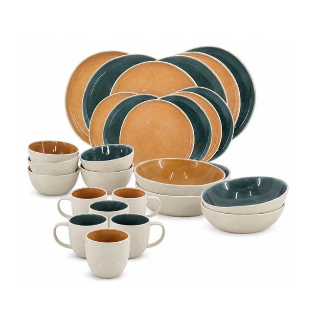 Service de table 30 pièces, CORALIA Couleur vert <span itemprop=