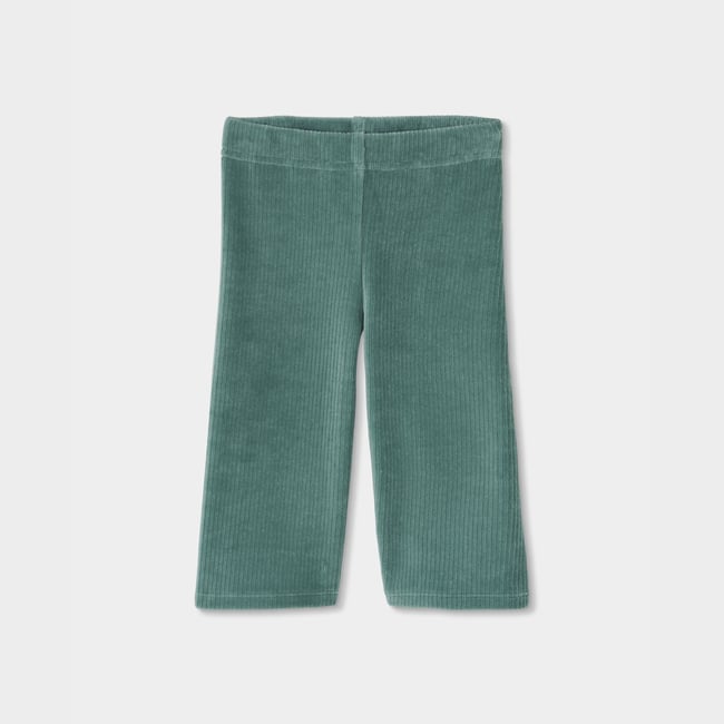 Pantalon fille velours côtelé vert <span itemprop=